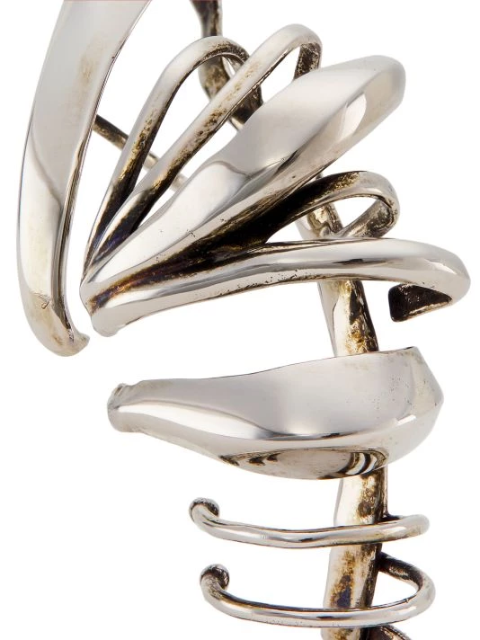 Alexander McQueen Silvertone Multi-Hoop Ear Cuff - Right 3 Alexander McQueen Silvertone Multi-Hoop Ear Cuff - Right - Image 3