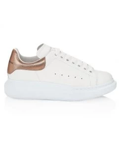 Alexander McQueen Women's Metallic Oversized Sneakers White Rose Gold -Alexander McQueen Elegant store unnamed file 26