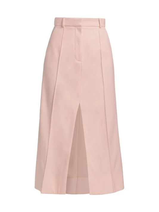 Alexander McQueen Wool A-Line Slit Midi-Skirt 1 Alexander McQueen Wool A-Line Slit Midi-Skirt