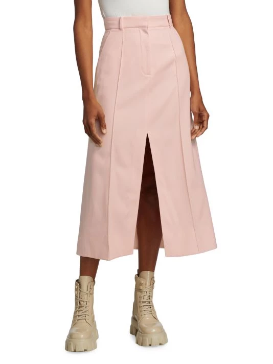 Alexander McQueen Wool A-Line Slit Midi-Skirt 2 Alexander McQueen Wool A-Line Slit Midi-Skirt - Image 2