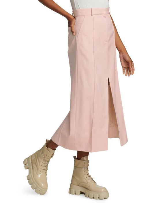 Alexander McQueen Wool A-Line Slit Midi-Skirt 3 Alexander McQueen Wool A-Line Slit Midi-Skirt - Image 3