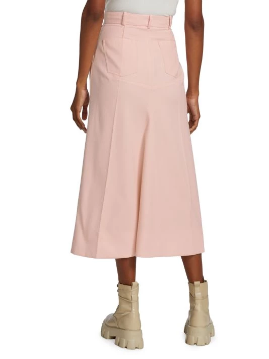 Alexander McQueen Wool A-Line Slit Midi-Skirt 4 Alexander McQueen Wool A-Line Slit Midi-Skirt - Image 4
