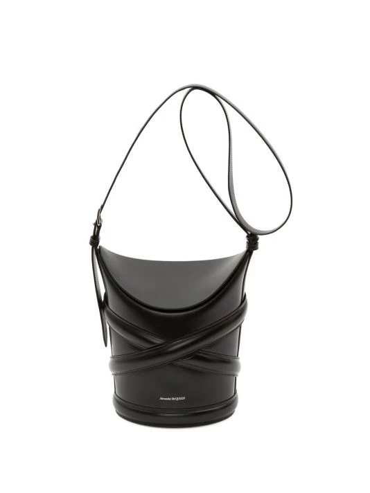 Alexander McQueen Curve Leather Bucket Bag For Men White 5 Alexander McQueen Curve Leather Bucket Bag For Men White - Image 5