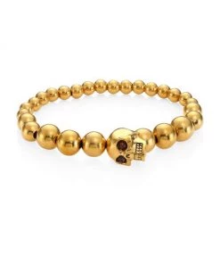 Alexander McQueen Brass Skull Ball Bracelet For Men
