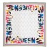 Alexander McQueen Painted Graffiti Skull-Print Silk Scarf