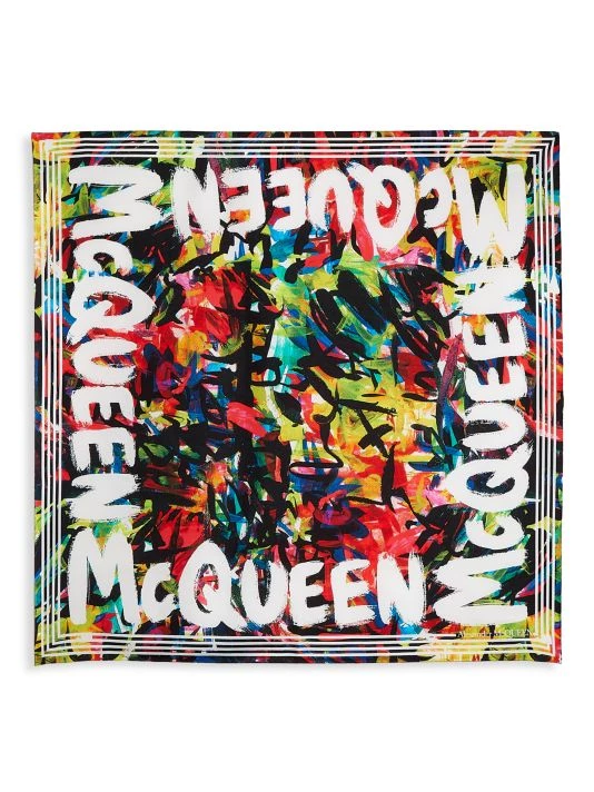 Alexander McQueen Graffiti-Print Silk Scarf 1 Alexander McQueen Graffiti-Print Silk Scarf