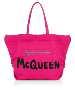Alexander McQueen The Bundle Graffiti Logo Tote