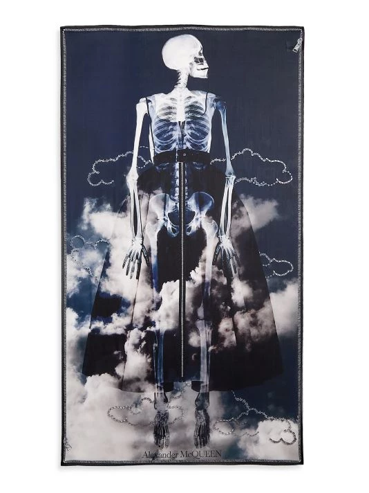 Alexander McQueen Skeleton Cloud Silk Shawl 2 Alexander McQueen Skeleton Cloud Silk Shawl - Image 2