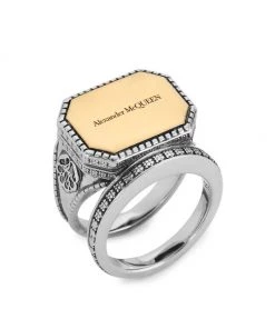 Alexander McQueen Signature Signet Ring For Men