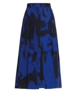 Alexander McQueen A-Line Graffiti-Print Midi-Skirt