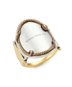Alexander McQueen Snake Logo Cuff Bracelet For Men