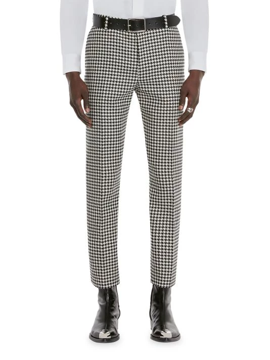 Alexander McQueen Dogtooth Wool Trousers For Men 2 Alexander McQueen Dogtooth Wool Trousers For Men - Image 2