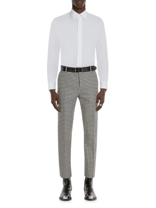 Alexander McQueen Dogtooth Wool Trousers For Men 3 Alexander McQueen Dogtooth Wool Trousers For Men - Image 3