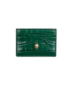 Alexander McQueen Skull Croc-Embossed Leather Card Case