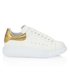 Alexander McQueen Women's Metallic Oversized Sneakers White Rose Gold -Alexander McQueen Elegant store unnamed file 27