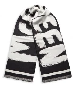 Alexander McQueen Graffiti Logo Blanket Scarf For Men