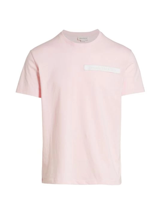 Alexander McQueen Cotton Logo T-Shirt For Men Ice Pink 3 Alexander McQueen Cotton Logo T-Shirt For Men Ice Pink - Image 3