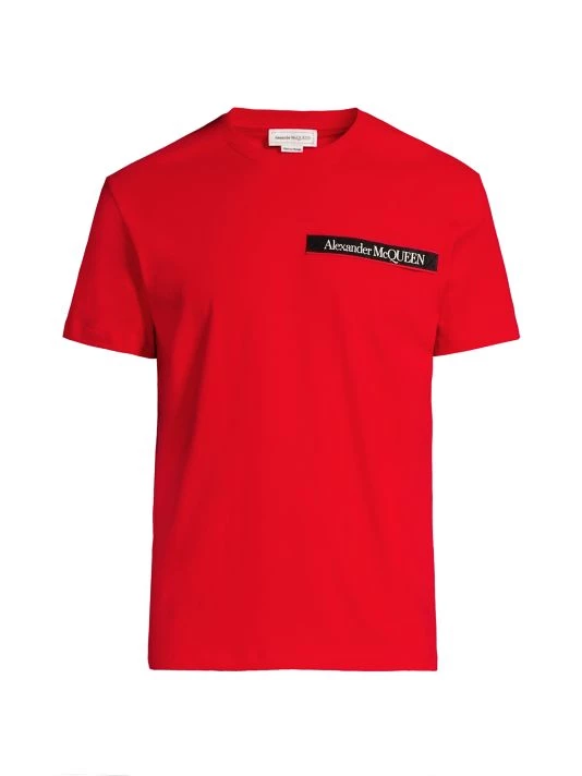 Alexander McQueen Cotton Logo T-Shirt For Men Ice Pink 4 Alexander McQueen Cotton Logo T-Shirt For Men Ice Pink - Image 4