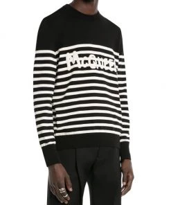 Alexander McQueen Striped Logo Crewneck Sweater For Men -Alexander McQueen Elegant store unnamed file 2748