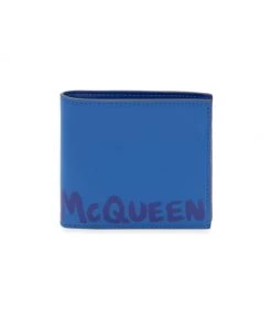 Alexander McQueen Logo Leather Bi-Fold Wallet For Men