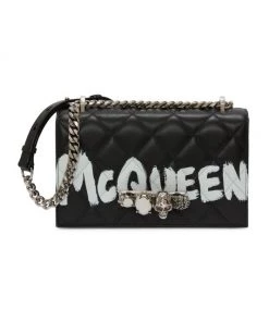 Alexander McQueen Quilted Leather Jewelled Satchel