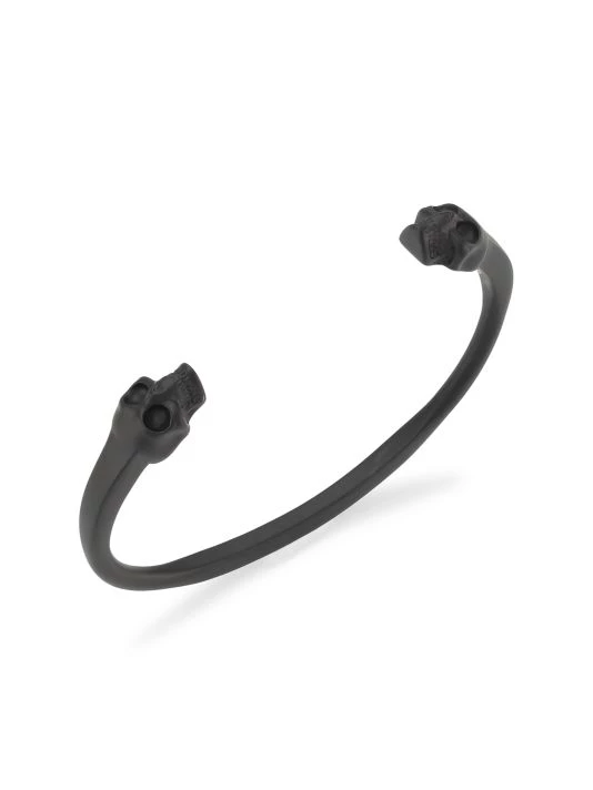 Alexander McQueen Matte Twin Skulls Bracelet For Men 1 Alexander McQueen Matte Twin Skulls Bracelet For Men