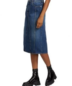 Alexander McQueen Knee-Length Denim Pencil Skirt -Alexander McQueen Elegant store unnamed file 2781