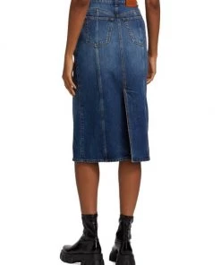 Alexander McQueen Knee-Length Denim Pencil Skirt -Alexander McQueen Elegant store unnamed file 2782