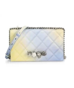 Alexander McQueen Ombré Quilted Leather Jewelled Satchel