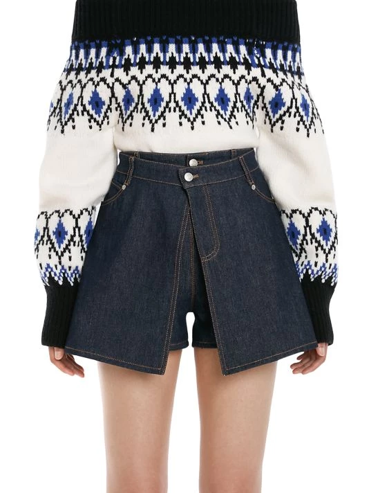Alexander McQueen Denim Overlay Shorts 4 Alexander McQueen Denim Overlay Shorts - Image 4