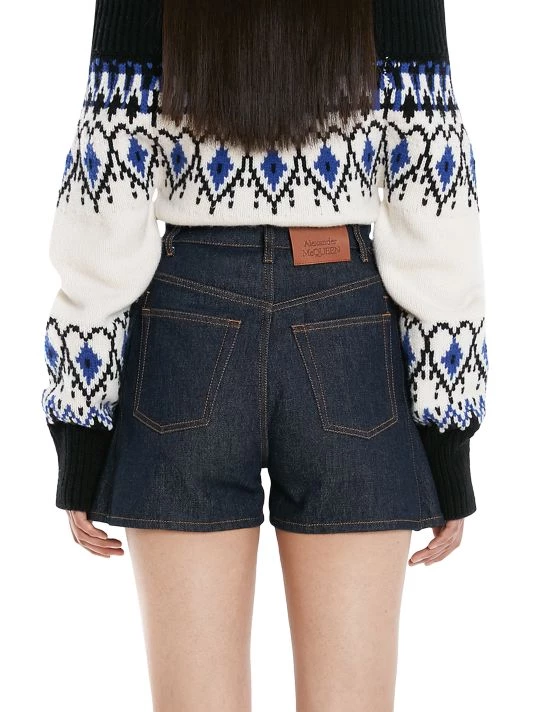 Alexander McQueen Denim Overlay Shorts 6 Alexander McQueen Denim Overlay Shorts - Image 6
