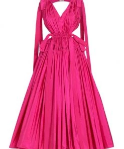 Alexander McQueen Bow Strap Open-Back Midi-Dress