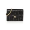 Alexander McQueen Croc-Embossed Leather Cardholder-On-Chain