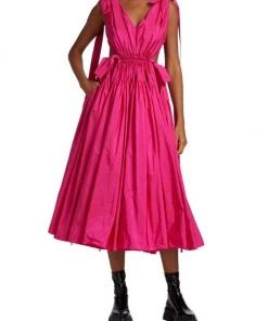 Alexander McQueen Bow Strap Open-Back Midi-Dress -Alexander McQueen Elegant store unnamed file 2801