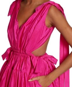 Alexander McQueen Bow Strap Open-Back Midi-Dress -Alexander McQueen Elegant store unnamed file 2804