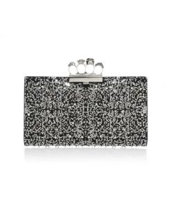 Alexander McQueen Studded Four-Ring Clutch