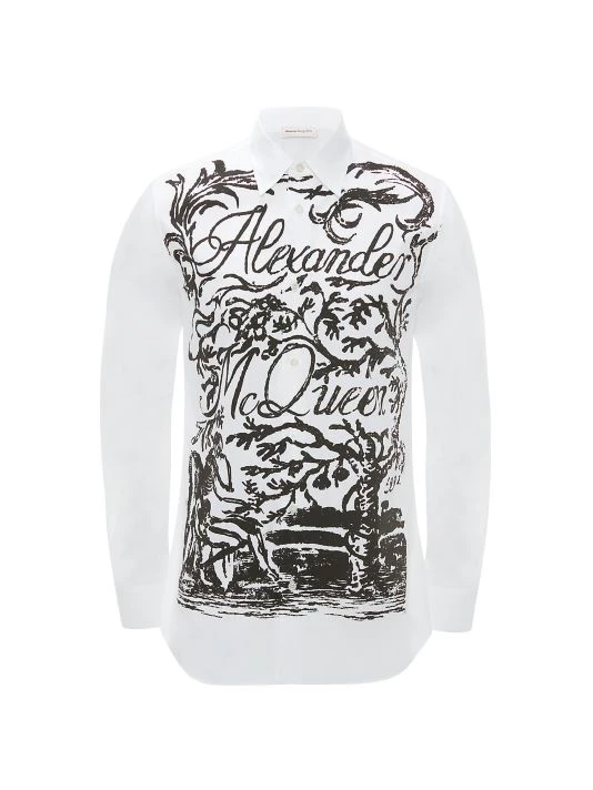 Alexander McQueen Printed Logo Shirt For Men 1 Alexander McQueen Printed Logo Shirt For Men