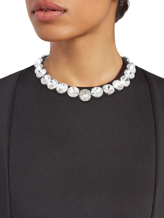 Alexander McQueen Silvertone & Crystal Riviera Necklace 2 Alexander McQueen Silvertone & Crystal Riviera Necklace - Image 2