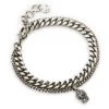 Alexander McQueen Pavé Skull Chain Bracelet For Men