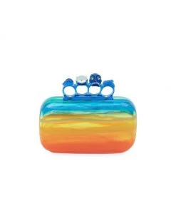 Alexander McQueen Ombré Rainbow Box Clutch