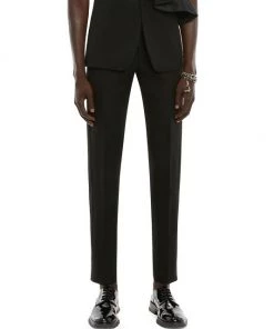 Alexander McQueen Wool & Silk-Blend Main Pants For Men