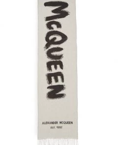 Alexander McQueen Graffiti Logo Wool Scarf -Alexander McQueen Elegant store unnamed file 2884