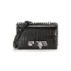 Alexander McQueen Mini Croc-Embossed Jewelled Satchel