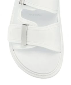 Alexander McQueen Two-Band Rubber Slides Pink -Alexander McQueen Elegant store unnamed file 2902