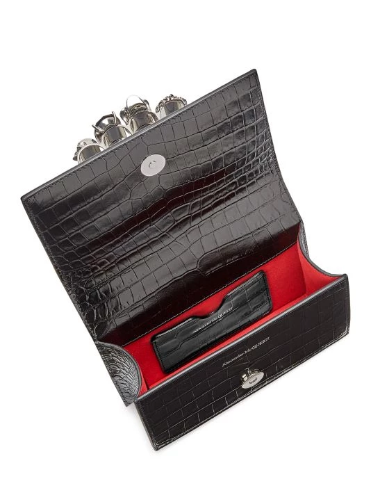 Alexander McQueen Mini Croc-Embossed Jewelled Satchel 3 Alexander McQueen Mini Croc-Embossed Jewelled Satchel - Image 3