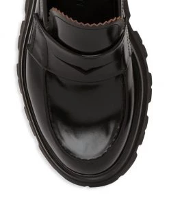 Alexander McQueen Wander Leather Penny Loafers Black -Alexander McQueen Elegant store unnamed file 2919
