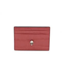 Alexander McQueen Embossed Leather Skull Card Holder Pollen Yellow