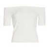 Alexander McQueen Off-The-Shoulder Short-Sleeve Top Ivory