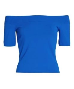 Alexander McQueen Off-The-Shoulder Short-Sleeve Top Ivory -Alexander McQueen Elegant store unnamed file 2924