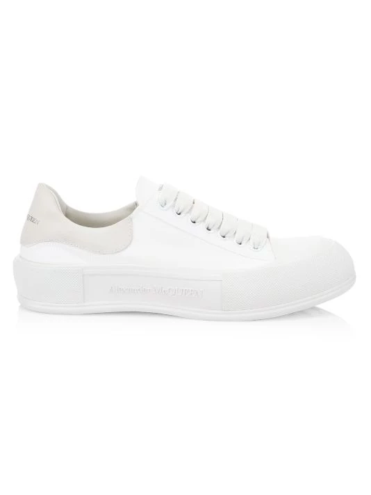 Alexander McQueen Men's Plimsoll Low-Top Sneakers For Men White 3 Alexander McQueen Men's Plimsoll Low-Top Sneakers For Men White - Image 3
